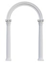 Elegant white arch with Corinthian style column isolated on white background with clipping path 3d render Royalty Free Stock Photo