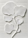 Elegant white botanical relief wall art Royalty Free Stock Photo