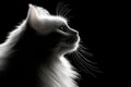 Elegant White Cat in Profile Studio Portrait Royalty Free Stock Photo