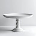 Elegant White Ceramic Cake Stand with Pedestal Base on a White Background Royalty Free Stock Photo