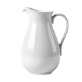 Elegant White Ceramic Pitcher with Smooth Surface and Curved Handle for Kitchen and Table Decor Royalty Free Stock Photo