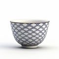 Elegant White Ceramic Sake Cup With Blue Scallop Pattern Royalty Free Stock Photo