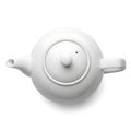 Elegant white ceramic teapot with a smooth lid and handle for tea serving Royalty Free Stock Photo