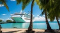 Elegant White Cruise Ship in Tropical Paradise