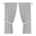 Elegant white curtains with tiebacks Royalty Free Stock Photo