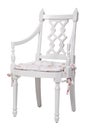 Elegant white dining chair, with clipping path Royalty Free Stock Photo