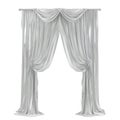 Elegant White Draped Curtains with Tiebacks Royalty Free Stock Photo
