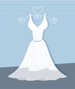 Elegant white female wedding dress