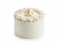Elegant white frosted cake isolated on white background Royalty Free Stock Photo