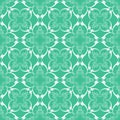 Elegant white geometric ornament on trendy green background, fine floral motif in cloverleaf shape with gradient Royalty Free Stock Photo