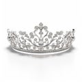 Elegant White Gold Tiara With Diamond Halo Design