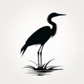 Elegant White Heron Silhouette: A Bold Graphic Tattoo Design