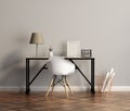 Elegant white home office table with chair