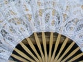 Elegant white lace fan detail Royalty Free Stock Photo