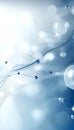 Elegant White and Light Blue Medical Abstract Gradient Wave Background Featuring Shiny Molecules Royalty Free Stock Photo