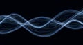 Elegant white light waves forming smooth flowing lines on gray background Royalty Free Stock Photo