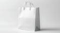 Blank White Paper Bag Mockup Isolated on Clean White Royalty Free Stock Photo
