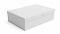 Elegant white rectangular box with a simple sliding lid closure Royalty Free Stock Photo