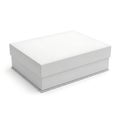 Elegant white rectangular gift box with a smooth finish and subtle embossed edges Royalty Free Stock Photo