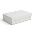 Elegant white rectangular gift box with a smooth finish and subtle embossed lid design Royalty Free Stock Photo