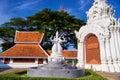 Elegant White red Thai Style Building art