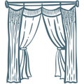 Elegant Window Curtains Vector Illustration Home Decor Design Royalty Free Stock Photo