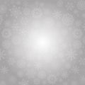 Elegant winter background with fallen silver snowflakes Royalty Free Stock Photo