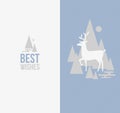 Elegant winter design with deer. Vector