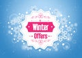 Elegant Winter Offers in Snow Flakes Background Royalty Free Stock Photo