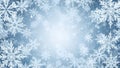 Elegant Winter Snowflake Frame on Blue Background Royalty Free Stock Photo