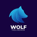 Elegant wolf gradient logo template