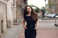 Elegant woman in black dress Royalty Free Stock Photo