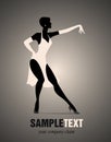 Elegant woman silhouette dancing jazz