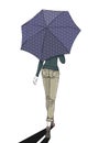 Elegant woman with umbrella at full length