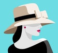Elegant woman wearing big hat Royalty Free Stock Photo