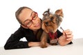 Elegant woman with Yorkshire Terrier Royalty Free Stock Photo