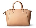 Elegant women beige bag rear view