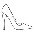 Elegant women high heel shoe icon, outline style