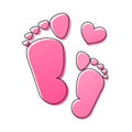 Elegant Women s Feet Foot Fetish Logo. Pink Color