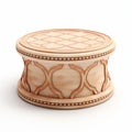 Elegant Wooden Circular Pedestal Side Table With Ornate Design