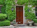 Elegant wooden front door Royalty Free Stock Photo