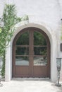 Elegant wooden front door Royalty Free Stock Photo