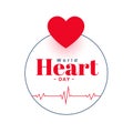 elegant world heart day cardiogram background for support and treatment