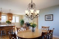 elegant wrought iron chandelier in a dining room