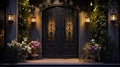 elegant wrought iron door