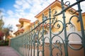 elegant wrought iron fence surrounding a spanish style villa