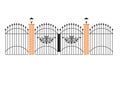 Elegant wrought iron gates wit