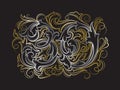 Elegant 30 years anniversary baroque victorian style logo template