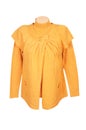 Elegant yellow tunic and sweater on a white. Royalty Free Stock Photo
