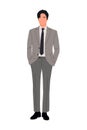 Elegant young business man vector on white. Royalty Free Stock Photo